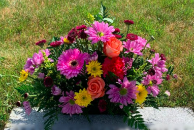 Gravesite Flowers ~ Willowbrook Cemetery, Westport CT.